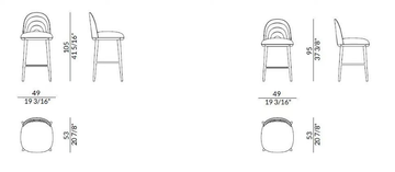 ECHO - High leather stool with footrest by Paolo Castelli - view 3